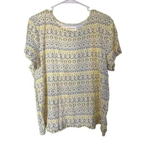 CROFT AND BARROW CLASSIC TEE SIZE XXL PALE YELLOW AND BROWN